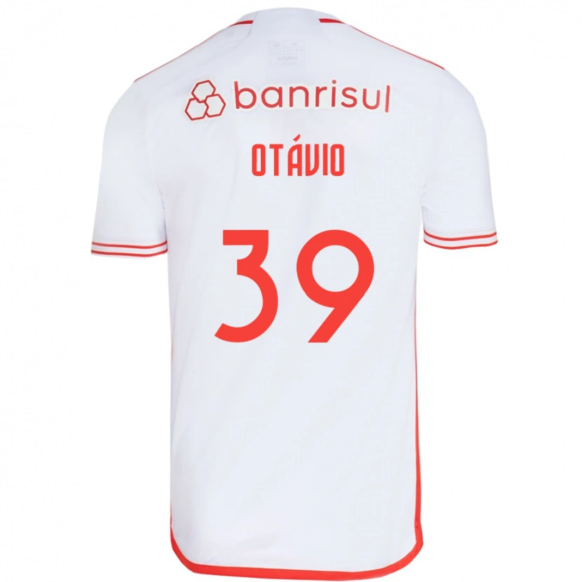 Danxen Kinderen Luis Otávio #39 Wit Rood Uitshirt Uittenue 2025/26 T-Shirt