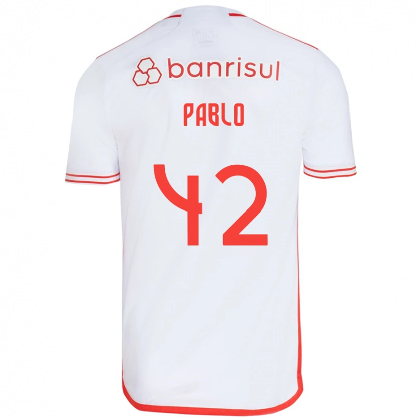 Danxen Kinderen Pablo #42 Wit Rood Uitshirt Uittenue 2025/26 T-Shirt