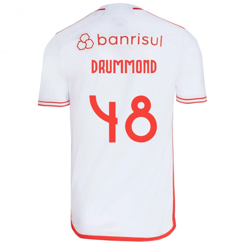 Danxen Kinderen Lucca Drummond #48 Wit Rood Uitshirt Uittenue 2025/26 T-Shirt