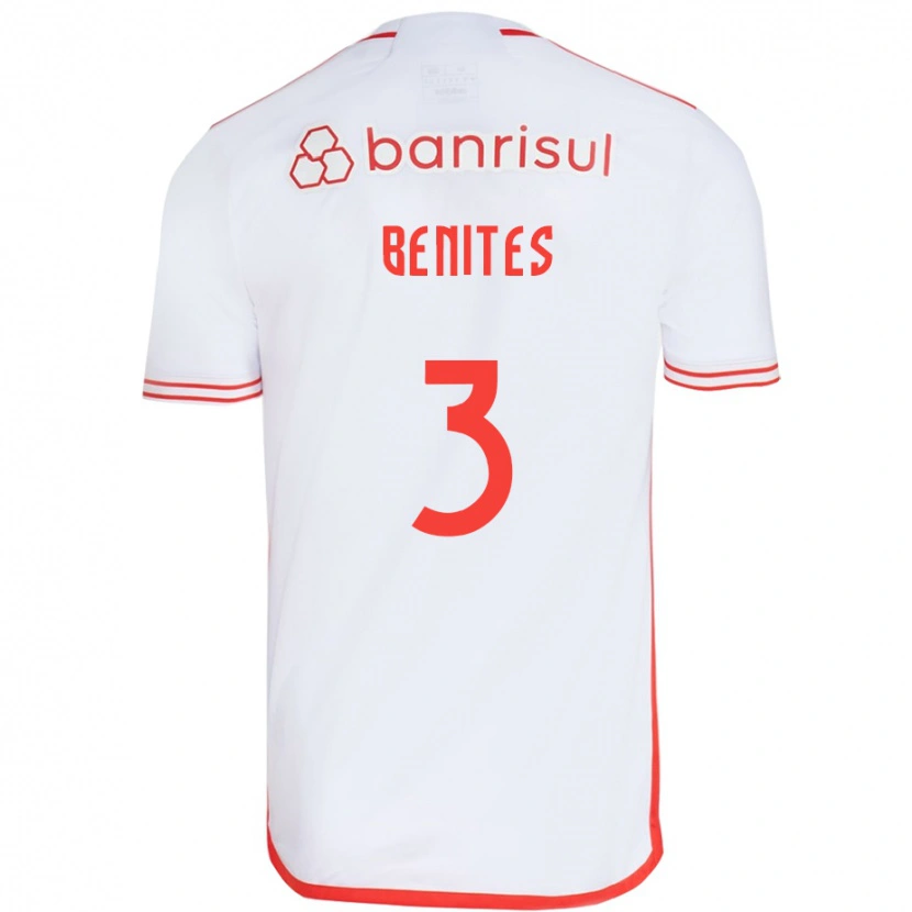 Danxen Kinderen Bruna Benites #3 Wit Rood Uitshirt Uittenue 2025/26 T-Shirt