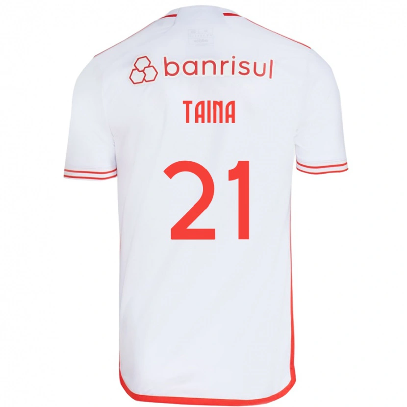 Danxen Kinderen Tainá #21 Wit Rood Uitshirt Uittenue 2025/26 T-Shirt