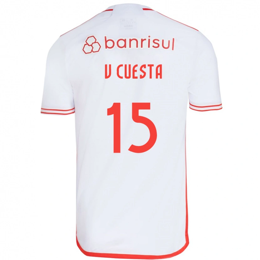 Danxen Kinderen Victor Cuesta #15 Wit Rood Uitshirt Uittenue 2025/26 T-Shirt