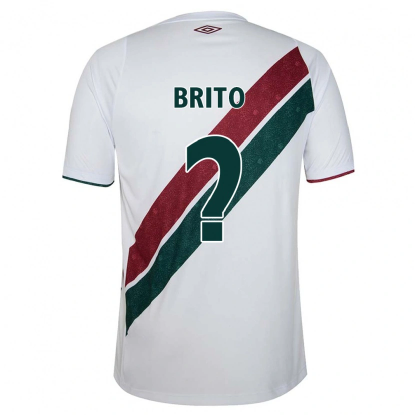 Danxen Kinderen Luan Brito #0 Wit Groen Maroon Uitshirt Uittenue 2025/26 T-Shirt