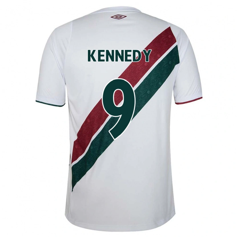 Danxen Kinderen John Kennedy #9 Wit Groen Maroon Uitshirt Uittenue 2025/26 T-Shirt
