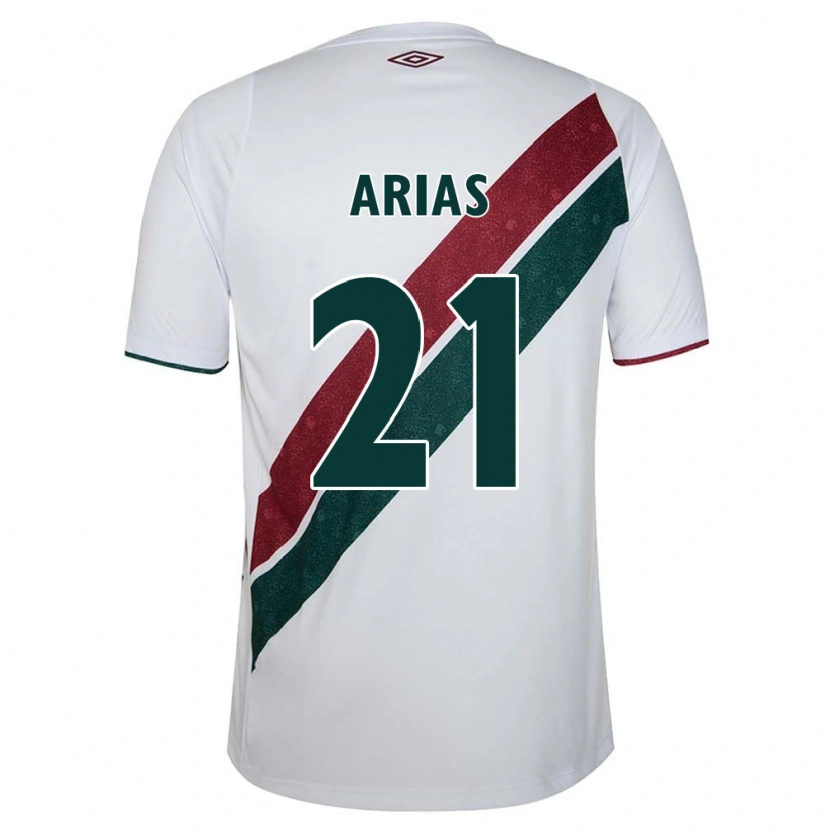 Danxen Kinderen Jhon Arias #21 Wit Groen Maroon Uitshirt Uittenue 2025/26 T-Shirt