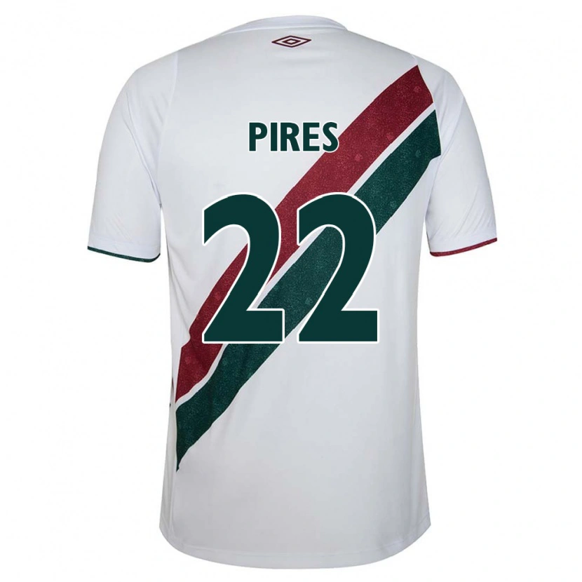 Danxen Kinderen Gabriel Pires #22 Wit Groen Maroon Uitshirt Uittenue 2025/26 T-Shirt