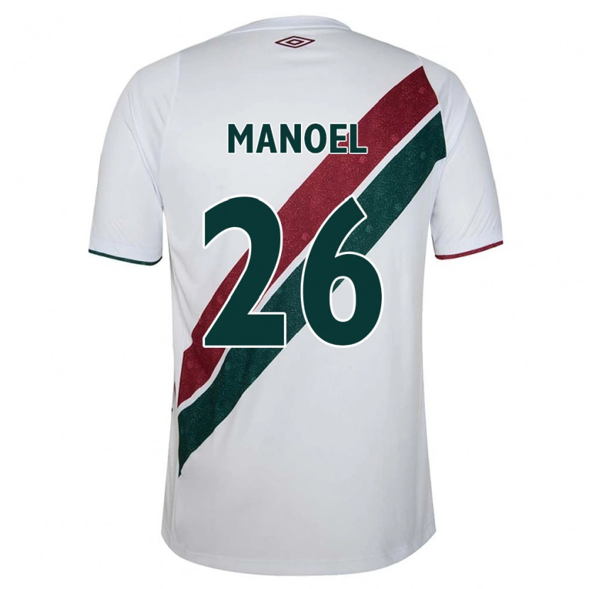 Danxen Kinderen Manoel #26 Wit Groen Maroon Uitshirt Uittenue 2025/26 T-Shirt