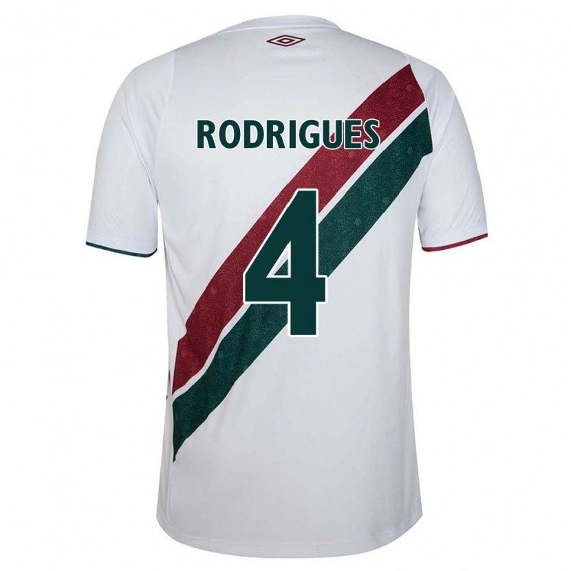Danxen Kinderen Nath Rodrigues #4 Wit Groen Maroon Uitshirt Uittenue 2025/26 T-Shirt