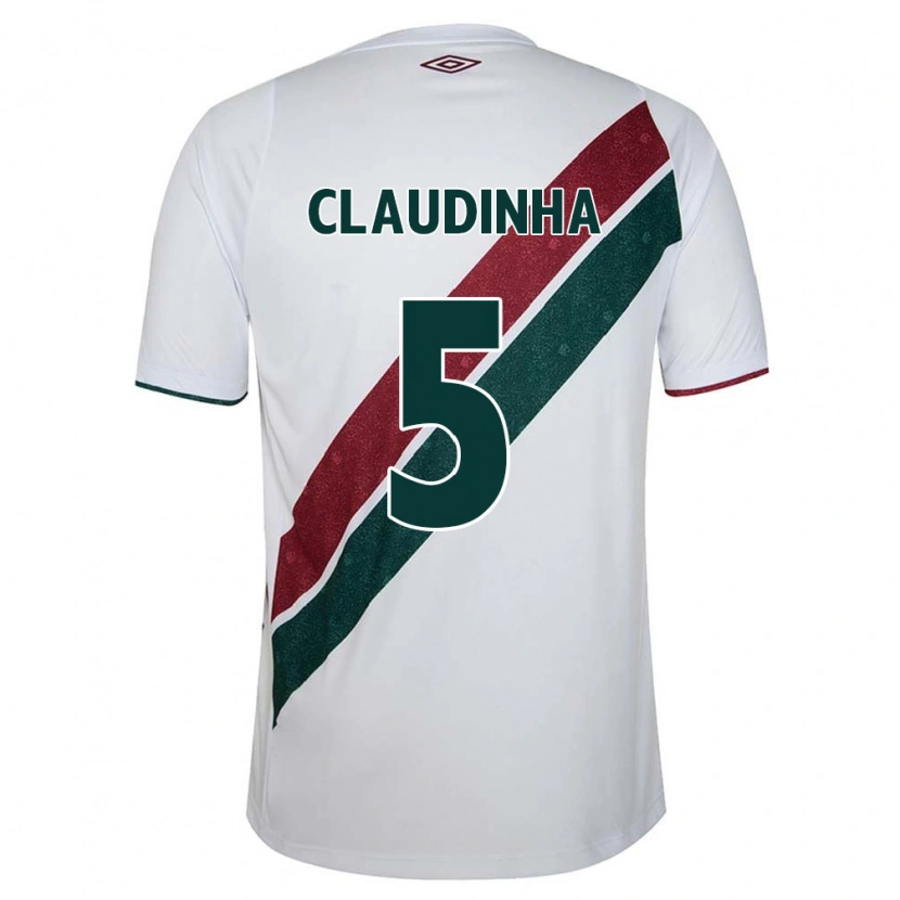Danxen Kinderen Claudinha #5 Wit Groen Maroon Uitshirt Uittenue 2025/26 T-Shirt