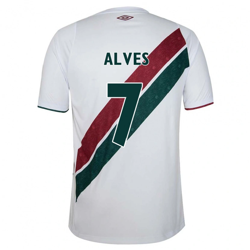 Danxen Kinderen Geovana Alves #7 Wit Groen Maroon Uitshirt Uittenue 2025/26 T-Shirt
