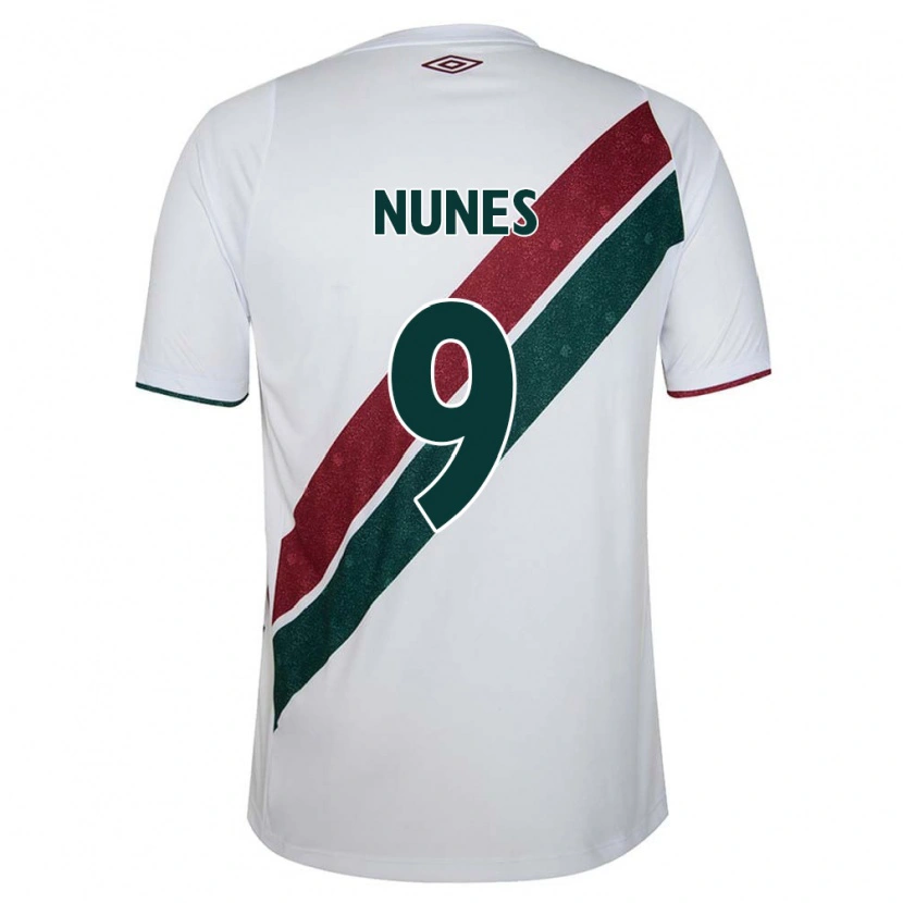 Danxen Kinderen Carla Nunes #9 Wit Groen Maroon Uitshirt Uittenue 2025/26 T-Shirt