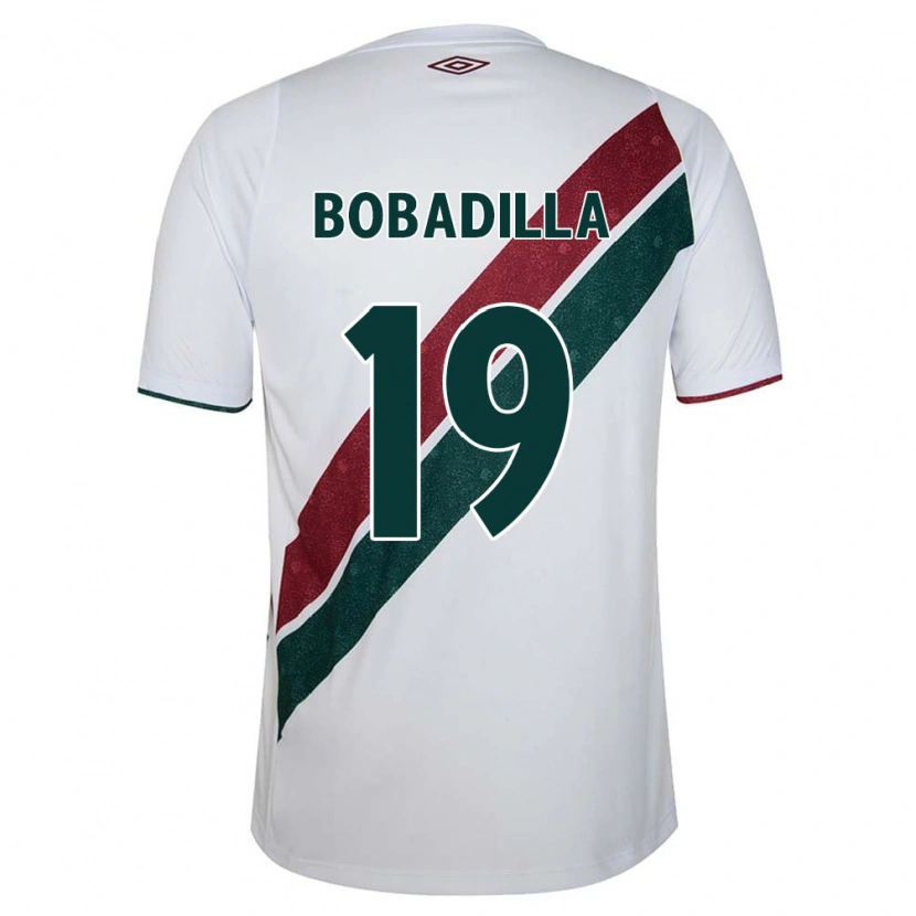 Danxen Kinderen Raul Bobadilla #19 Wit Groen Maroon Uitshirt Uittenue 2025/26 T-Shirt