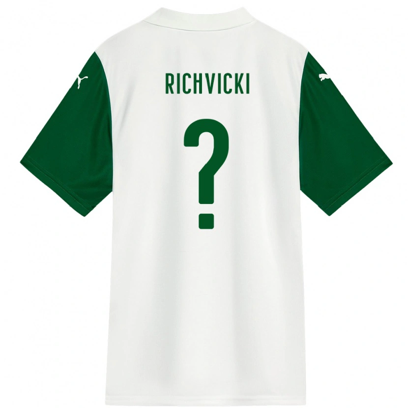 Danxen Kinderen Gabriel Richvicki #0 Wit Groen Uitshirt Uittenue 2025/26 T-Shirt