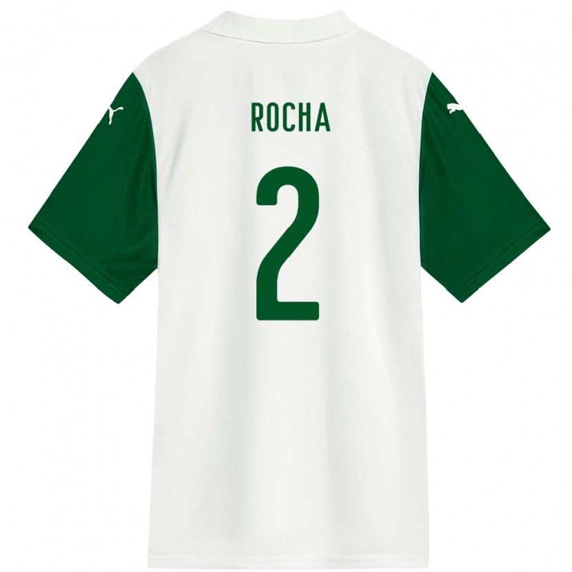 Danxen Kinderen Marcos Rocha #2 Wit Groen Uitshirt Uittenue 2025/26 T-Shirt