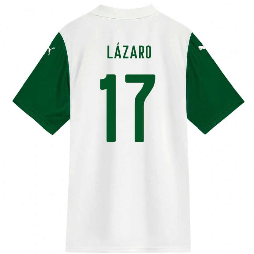 Danxen Kinderen Lazaro #17 Wit Groen Uitshirt Uittenue 2025/26 T-Shirt