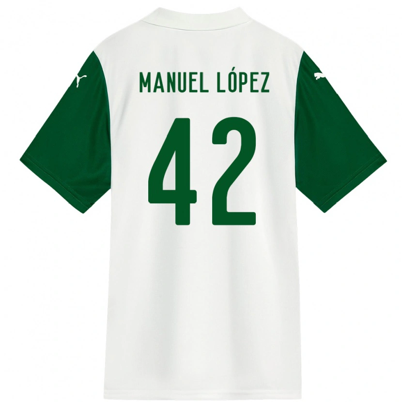 Danxen Kinderen José Manuel López #42 Wit Groen Uitshirt Uittenue 2025/26 T-Shirt