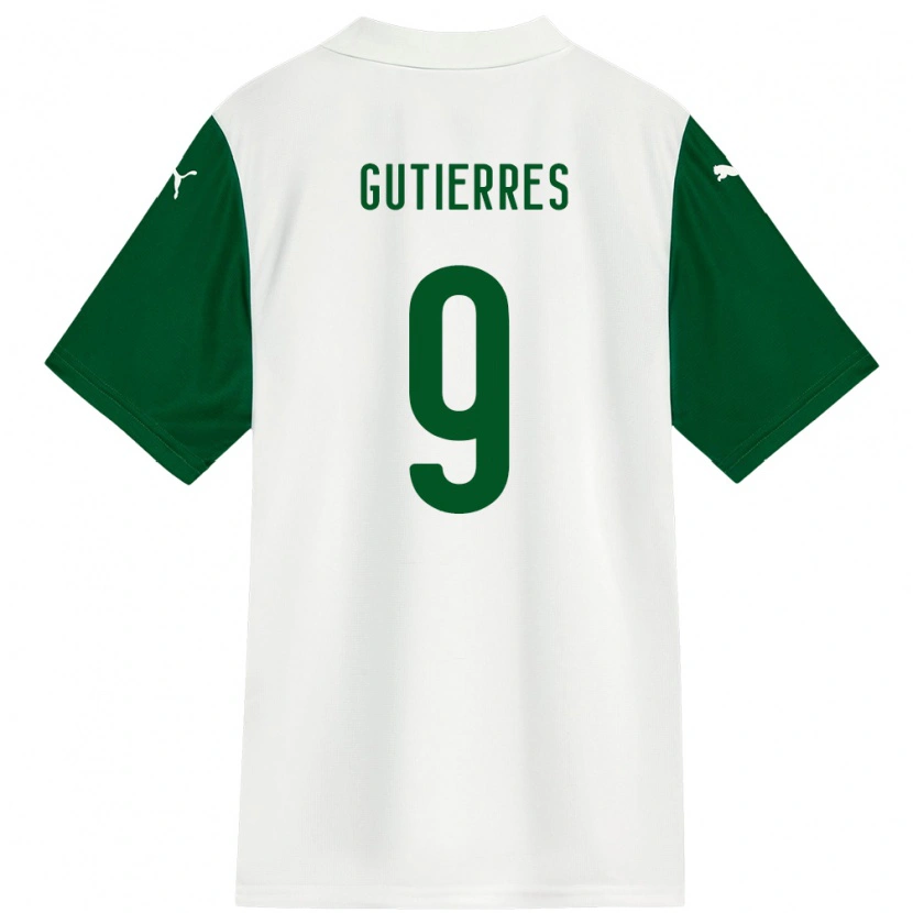 Danxen Kinderen Amanda Gutierres #9 Wit Groen Uitshirt Uittenue 2025/26 T-Shirt