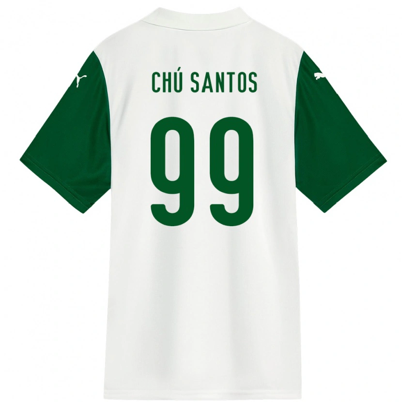Danxen Kinderen Chú Santos #99 Wit Groen Uitshirt Uittenue 2025/26 T-Shirt