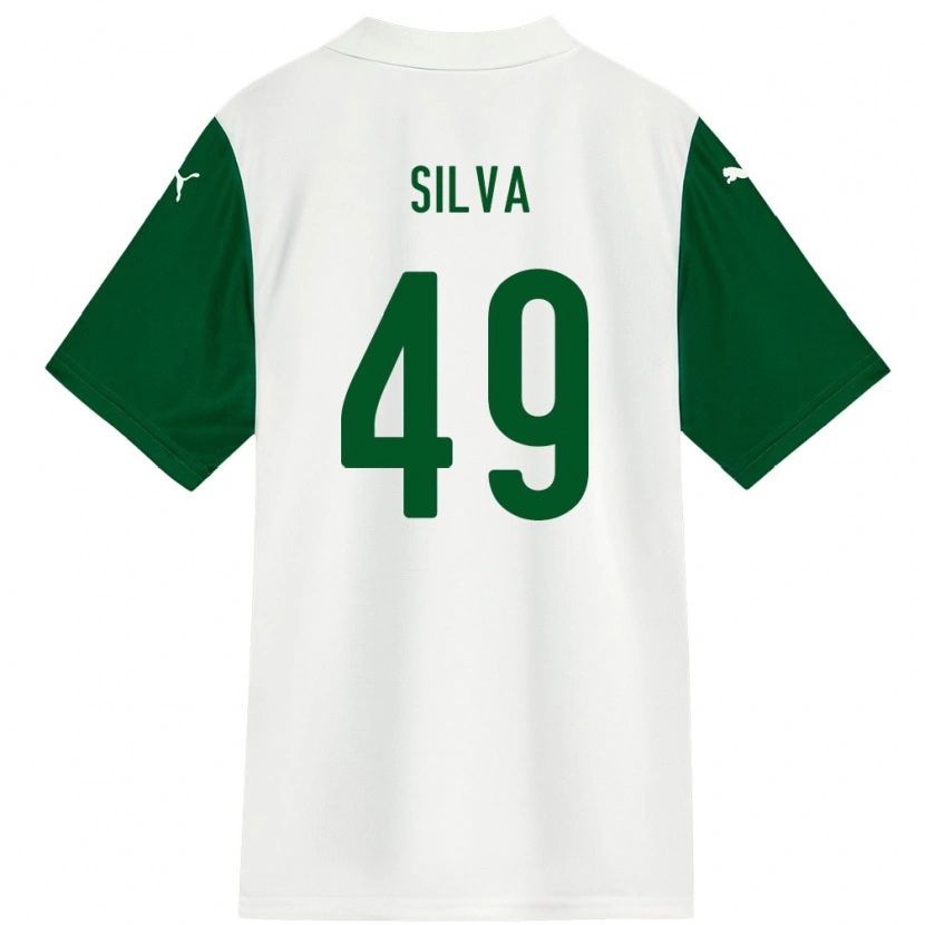 Danxen Kinderen Gabriel Silva #49 Wit Groen Uitshirt Uittenue 2025/26 T-Shirt