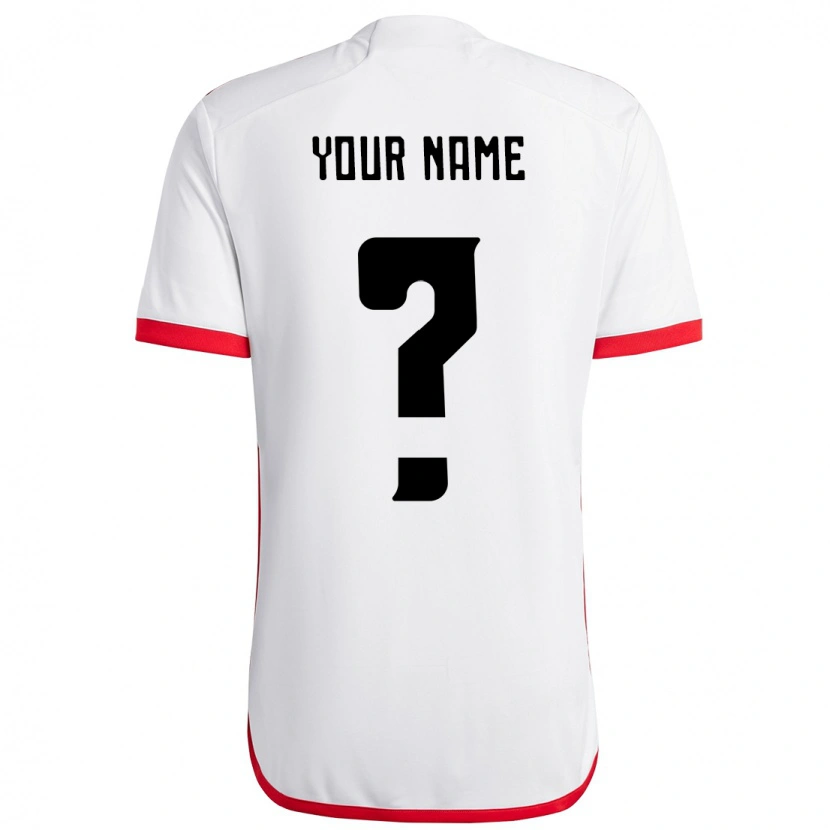 Danxen Kinderen Uw Naam #0 Wit Rood Uitshirt Uittenue 2025/26 T-Shirt