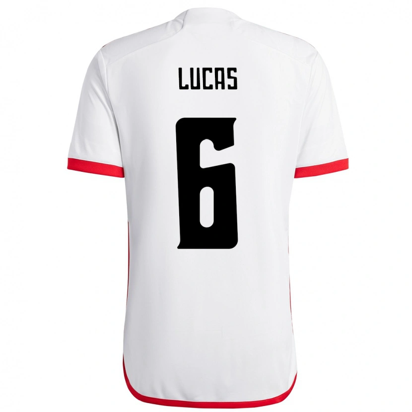 Danxen Kinderen Ayrton Lucas #6 Wit Rood Uitshirt Uittenue 2025/26 T-Shirt
