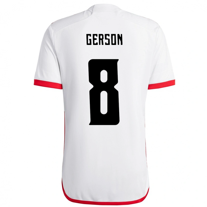 Danxen Kinderen Gerson #8 Wit Rood Uitshirt Uittenue 2025/26 T-Shirt