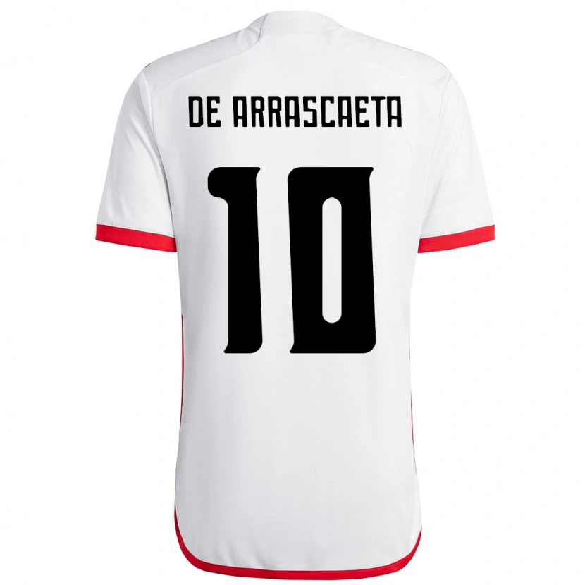 Danxen Kinderen Giorgian De Arrascaeta #10 Wit Rood Uitshirt Uittenue 2025/26 T-Shirt