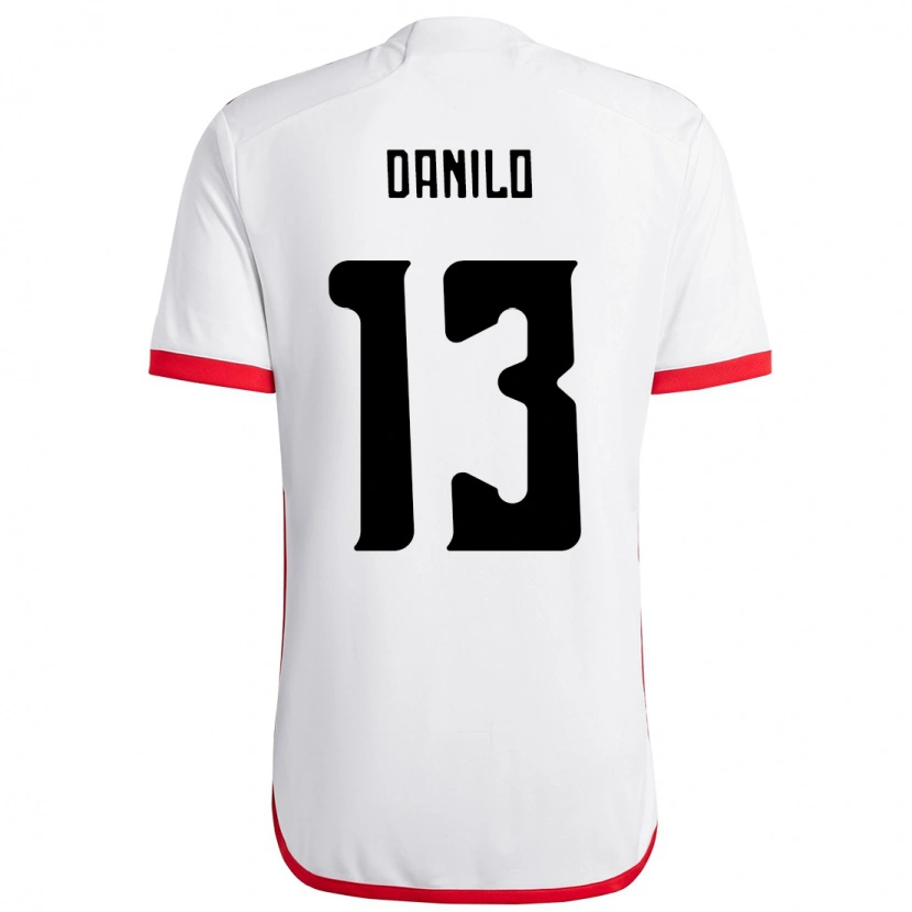Danxen Kinderen Danilo #13 Wit Rood Uitshirt Uittenue 2025/26 T-Shirt