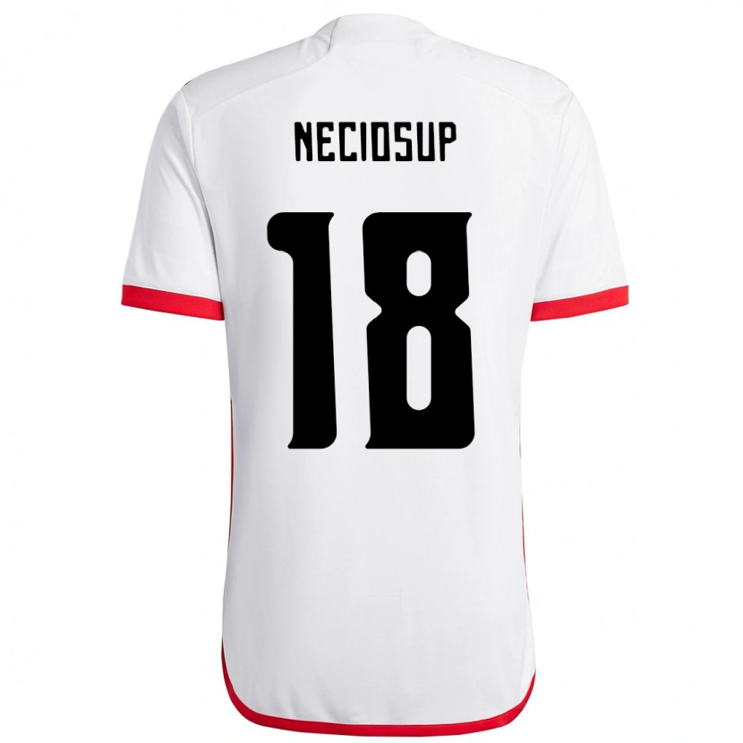 Danxen Kinderen Adriano Neciosup #18 Wit Rood Uitshirt Uittenue 2025/26 T-Shirt