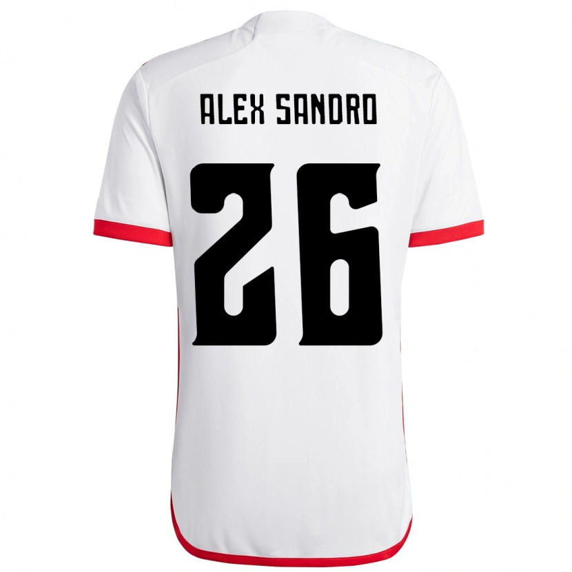 Danxen Kinderen Alex Sandro #26 Wit Rood Uitshirt Uittenue 2025/26 T-Shirt