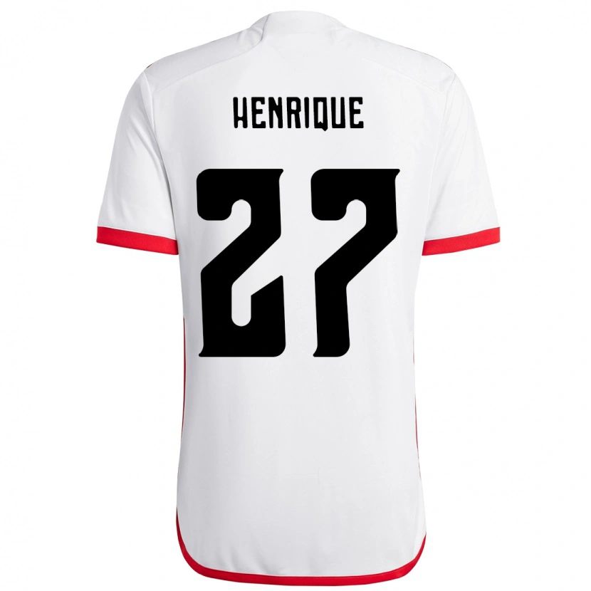 Danxen Kinderen Bruno Henrique #27 Wit Rood Uitshirt Uittenue 2025/26 T-Shirt
