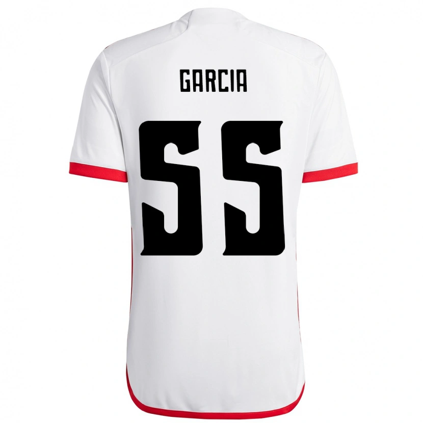 Danxen Kinderen Caio Garcia #55 Wit Rood Uitshirt Uittenue 2025/26 T-Shirt