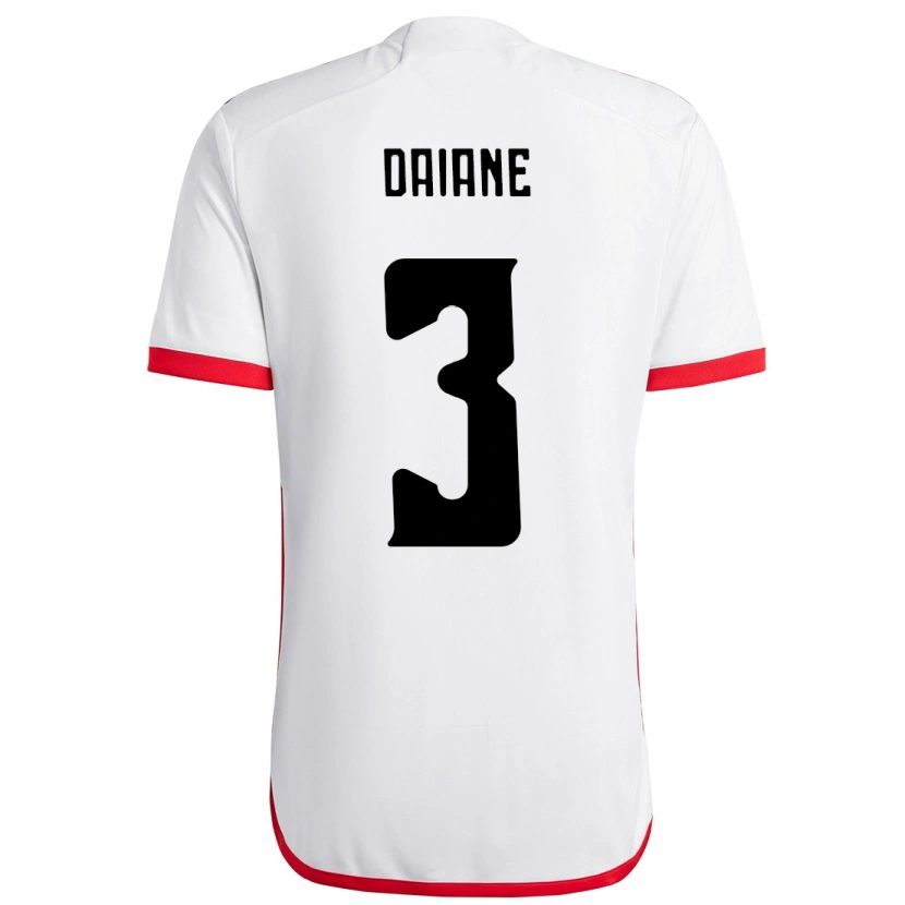 Danxen Kinderen Daiane #3 Wit Rood Uitshirt Uittenue 2025/26 T-Shirt