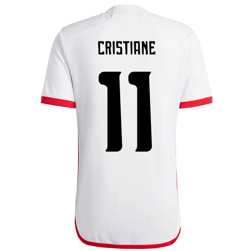 Danxen Kinderen Cristiane #11 Wit Rood Uitshirt Uittenue 2025/26 T-Shirt