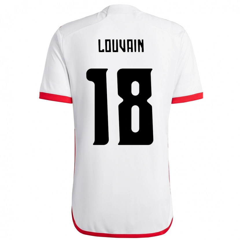 Danxen Kinderen Gaby Louvain #18 Wit Rood Uitshirt Uittenue 2025/26 T-Shirt