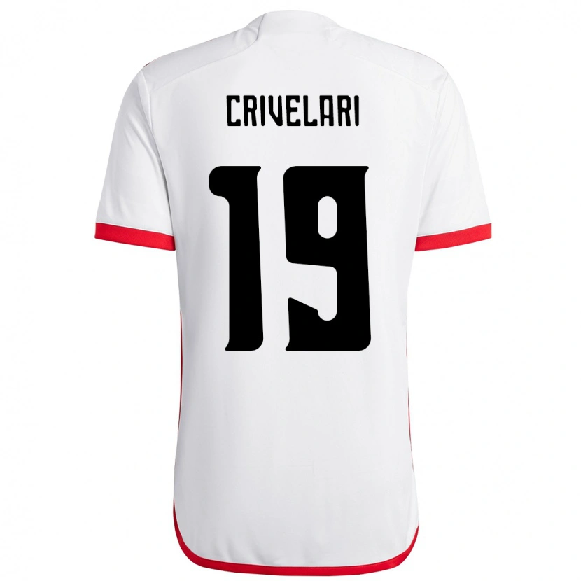 Danxen Kinderen Crivelari #19 Wit Rood Uitshirt Uittenue 2025/26 T-Shirt