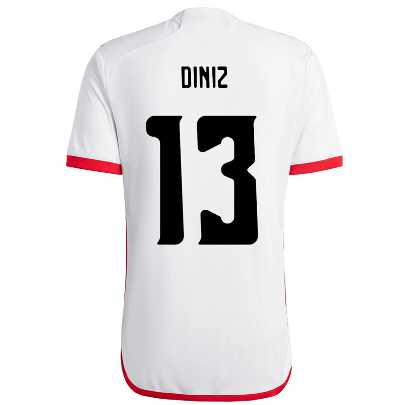 Danxen Kinderen Renata Diniz #13 Wit Rood Uitshirt Uittenue 2025/26 T-Shirt