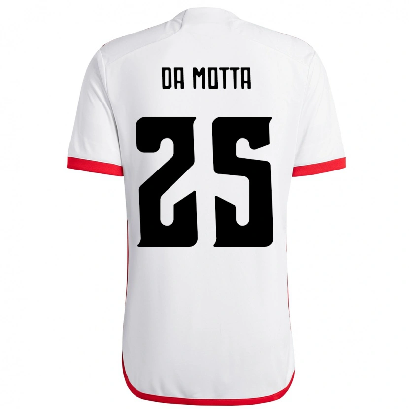 Danxen Kinderen Piris Da Motta #25 Wit Rood Uitshirt Uittenue 2025/26 T-Shirt