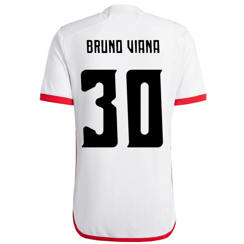 Danxen Kinderen Bruno Viana #30 Wit Rood Uitshirt Uittenue 2025/26 T-Shirt