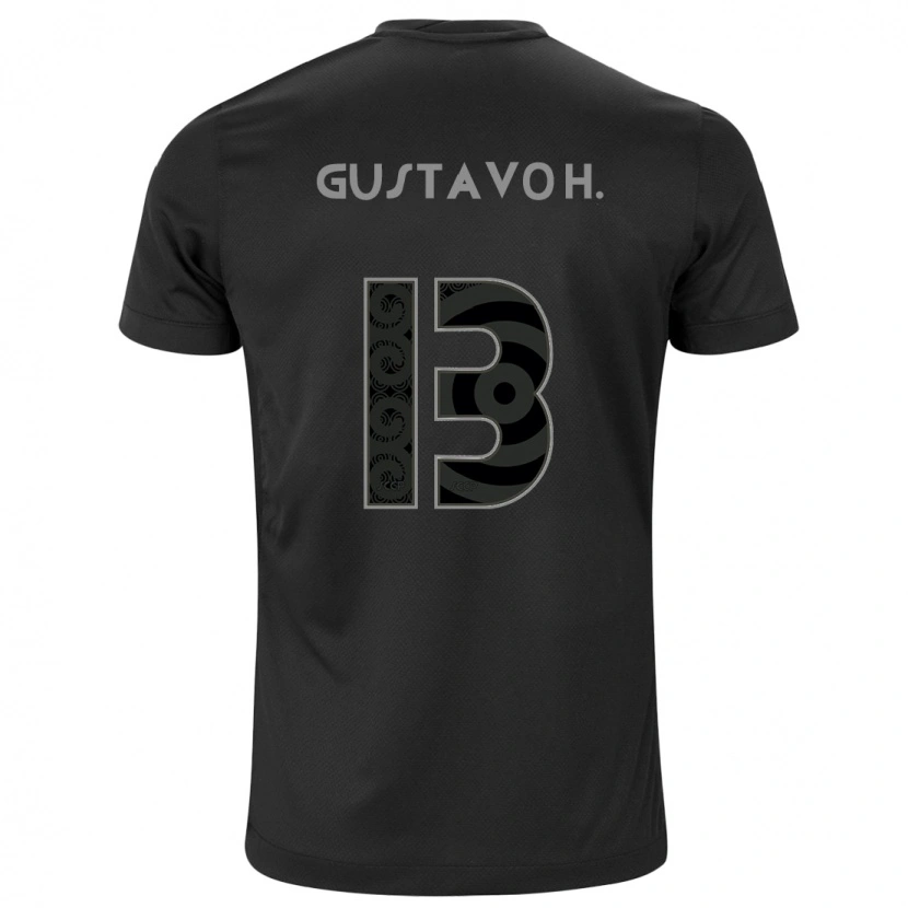 Danxen Kinderen Gustavo Henrique #13 Zwart Wit Uitshirt Uittenue 2025/26 T-Shirt