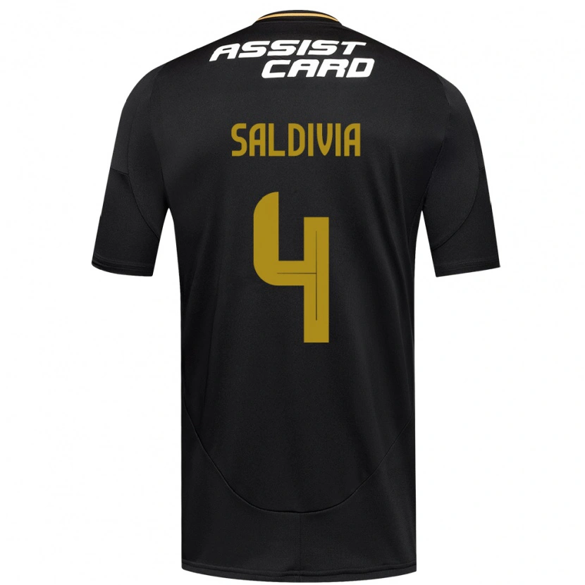 Danxen Kinderen Alan Saldivia #4 Zwart Wit Uitshirt Uittenue 2025/26 T-Shirt