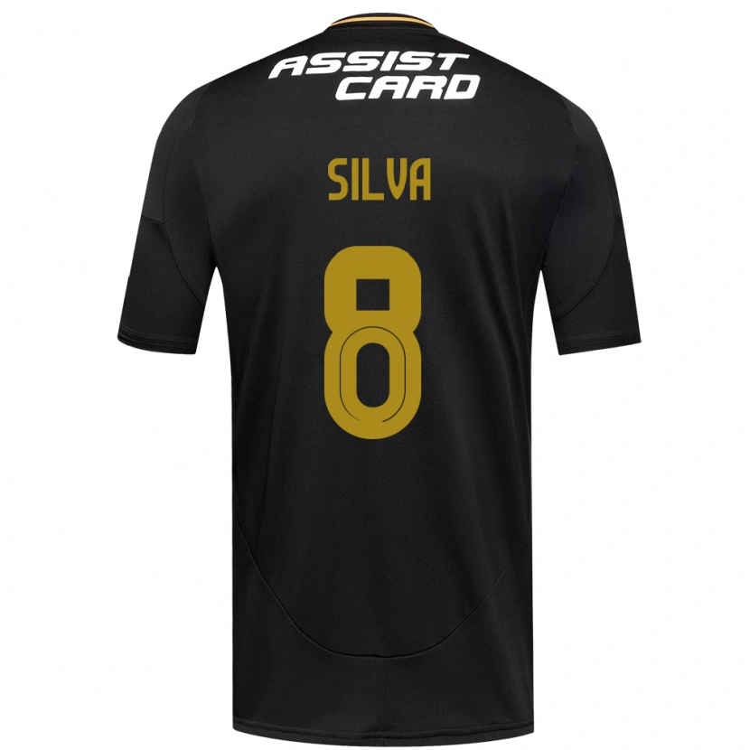 Danxen Kinderen Bastián Silva #8 Zwart Wit Uitshirt Uittenue 2025/26 T-Shirt
