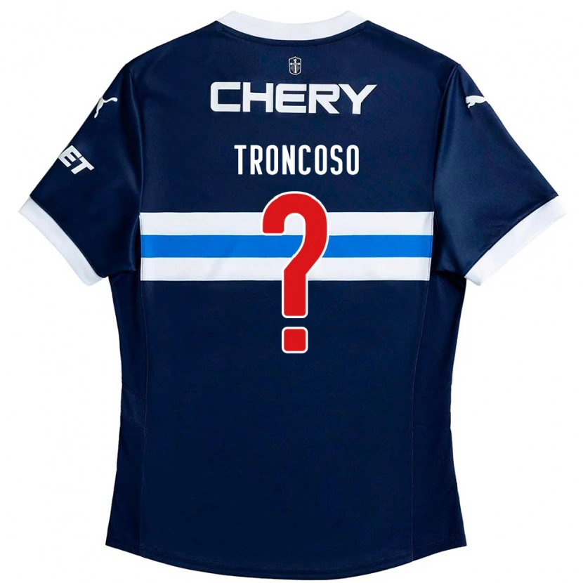 Danxen Kinderen Leonardo Troncoso #0 Koningsblauw Wit Uitshirt Uittenue 2025/26 T-Shirt