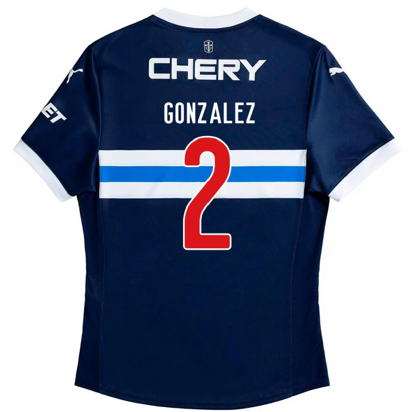 Danxen Kinderen Daniel González #2 Koningsblauw Wit Uitshirt Uittenue 2025/26 T-Shirt