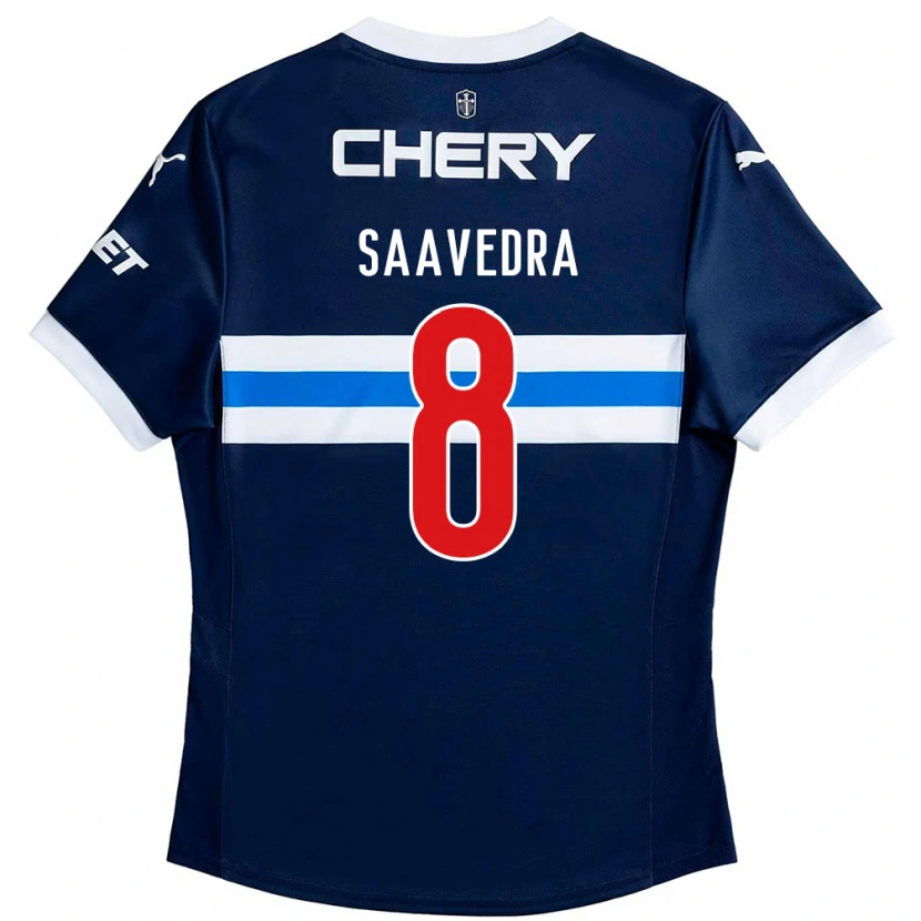 Danxen Kinderen Ignacio Saavedra #8 Koningsblauw Wit Uitshirt Uittenue 2025/26 T-Shirt