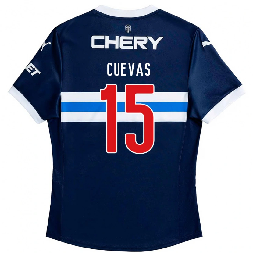 Danxen Kinderen Cristian Cuevas #15 Koningsblauw Wit Uitshirt Uittenue 2025/26 T-Shirt