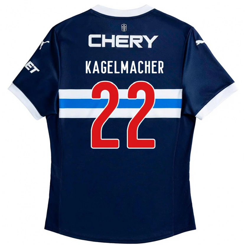 Danxen Kinderen Gary Kagelmacher #22 Koningsblauw Wit Uitshirt Uittenue 2025/26 T-Shirt