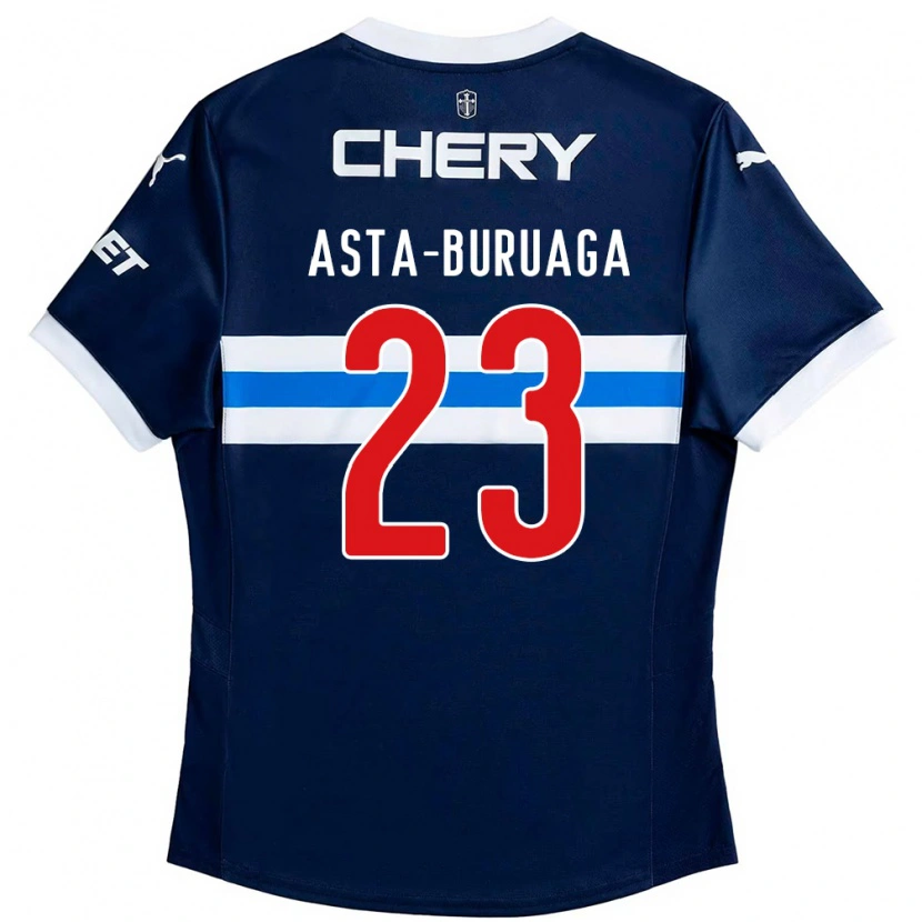 Danxen Kinderen Tomás Asta-Buruaga #23 Koningsblauw Wit Uitshirt Uittenue 2025/26 T-Shirt