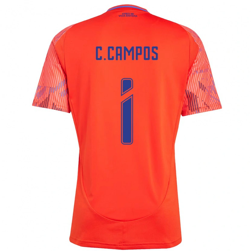 Danxen Kinderen Cristóbal Campos #1 Oranje Rood Uitshirt Uittenue 2025/26 T-Shirt