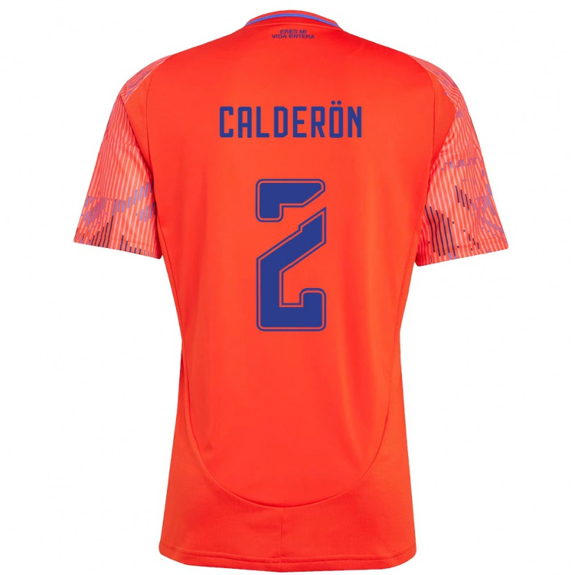 Danxen Kinderen Franco Calderón #2 Oranje Rood Uitshirt Uittenue 2025/26 T-Shirt